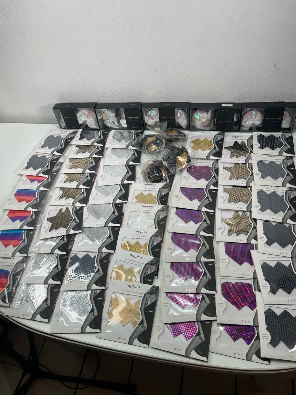 60Pc Nippies B-SIX Nipple Covers Pasties B/ C Waterproof Stars Festival Hearts